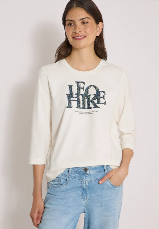 CAMISETA DE MANGA 3/4 BLANCA CECIL