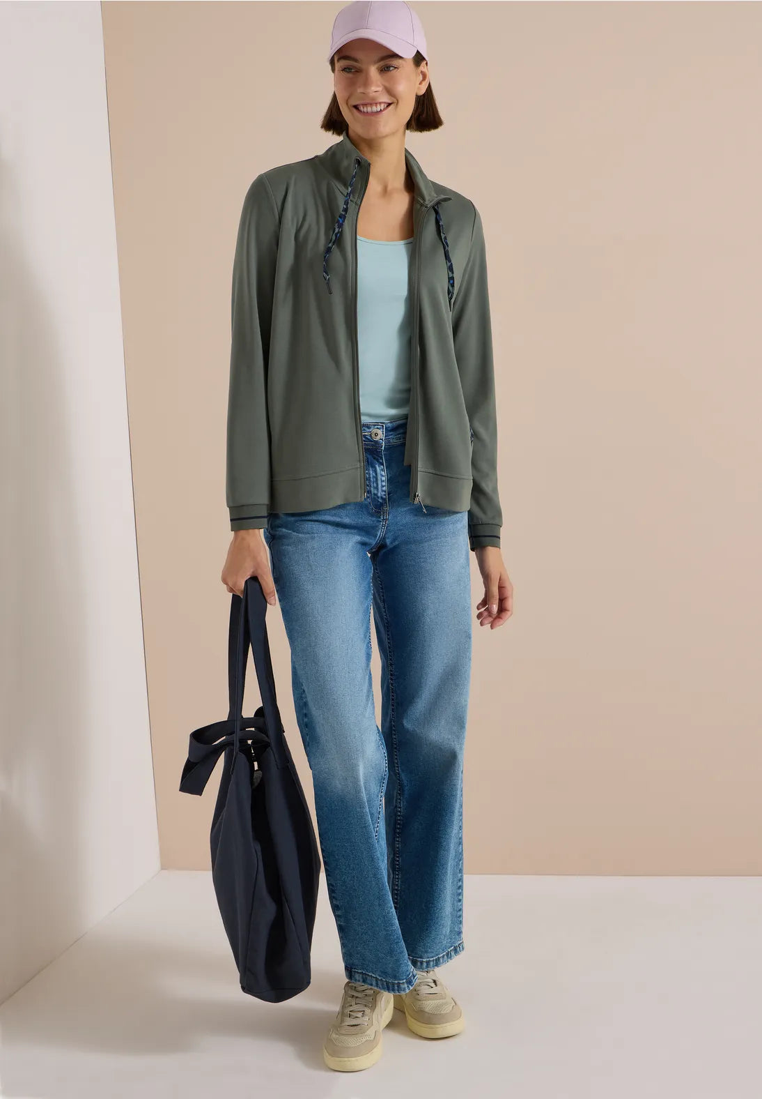 CHAQUETA DEPORTIVA CON CREMALLERA VERDE CECIL