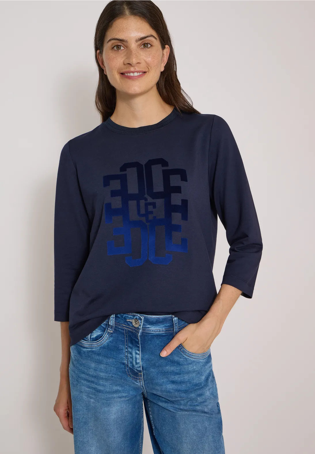 CAMISETA MANGA 3/4 AZUL. EN3CALAFELL