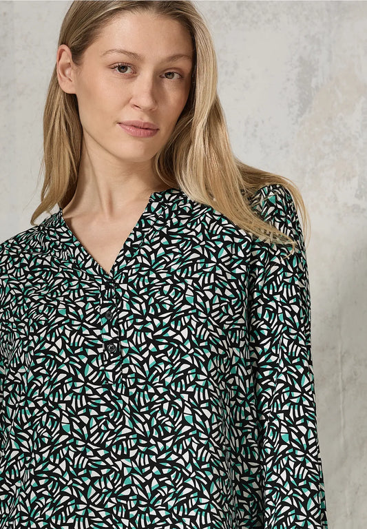 BLUSA ESTAMPADA VISCOSA TONOS VERDES