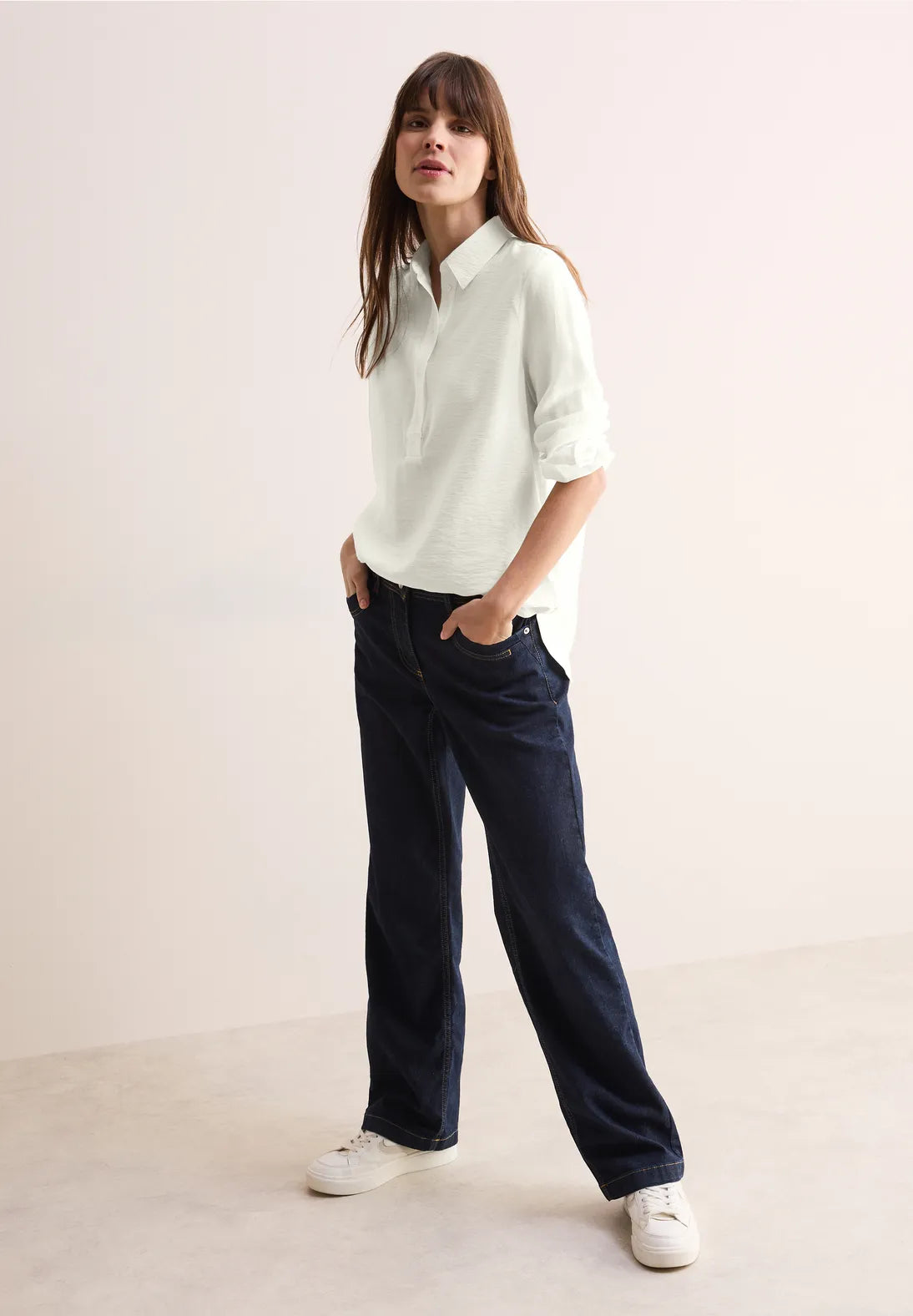BLUSA MONOCOLOR CUELLO CAMISERO