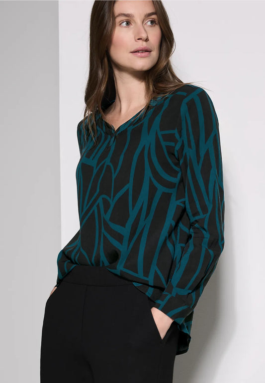 BLUSA ESTAMPADA CUELLO EN "V"