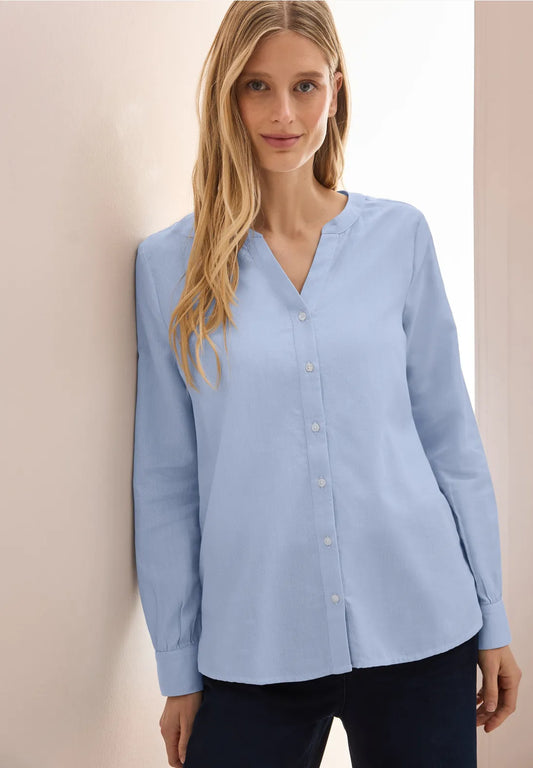 BLUSA PUNTO DE OXFORD CUELLO EN V