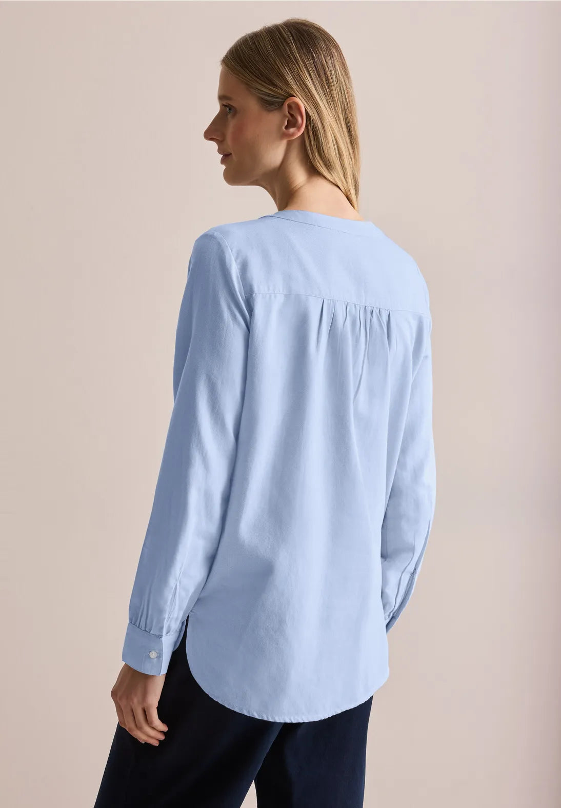 BLUSA PUNTO DE OXFORD CUELLO EN V