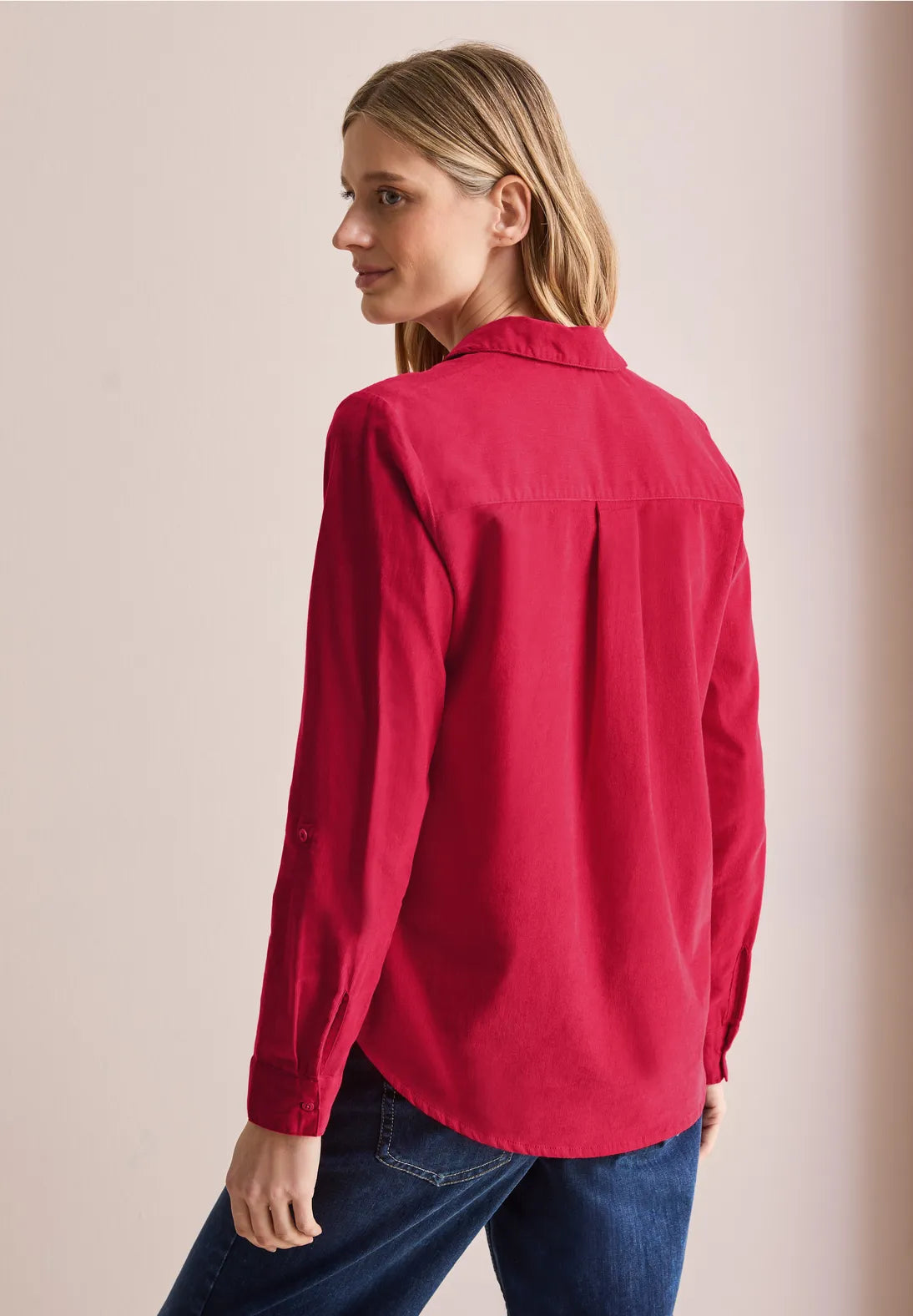 BLUSA MONOCOLOR DE MICRO PANA BEIGE (Copia)