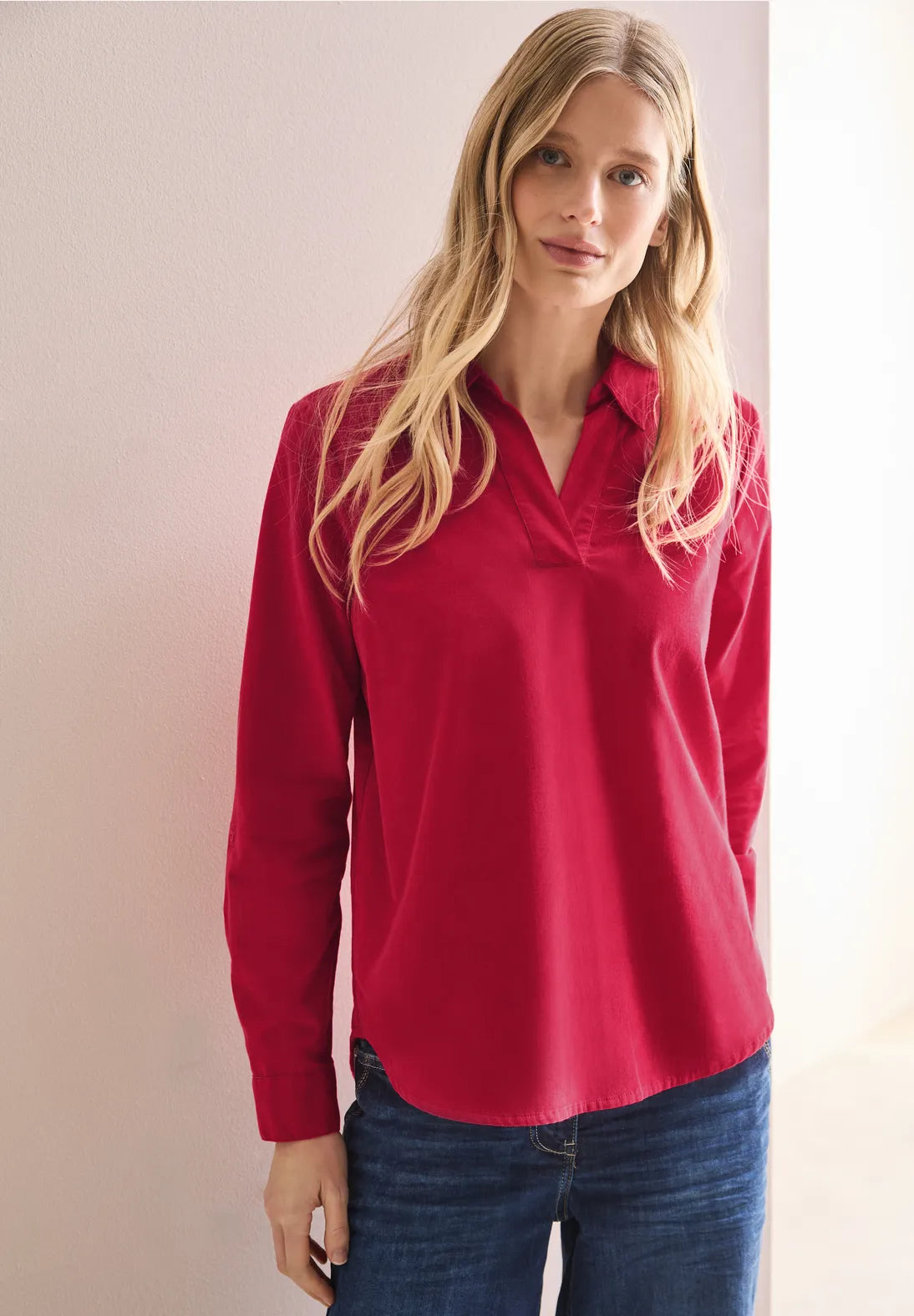 BLUSA MONOCOLOR DE MICRO PANA BEIGE (Copia)