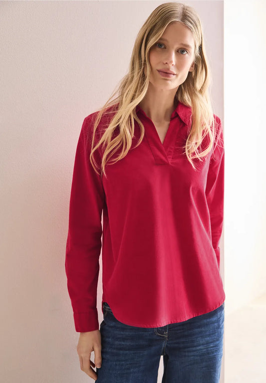 BLUSA MONOCOLOR DE MICRO PANA BEIGE (Copia)