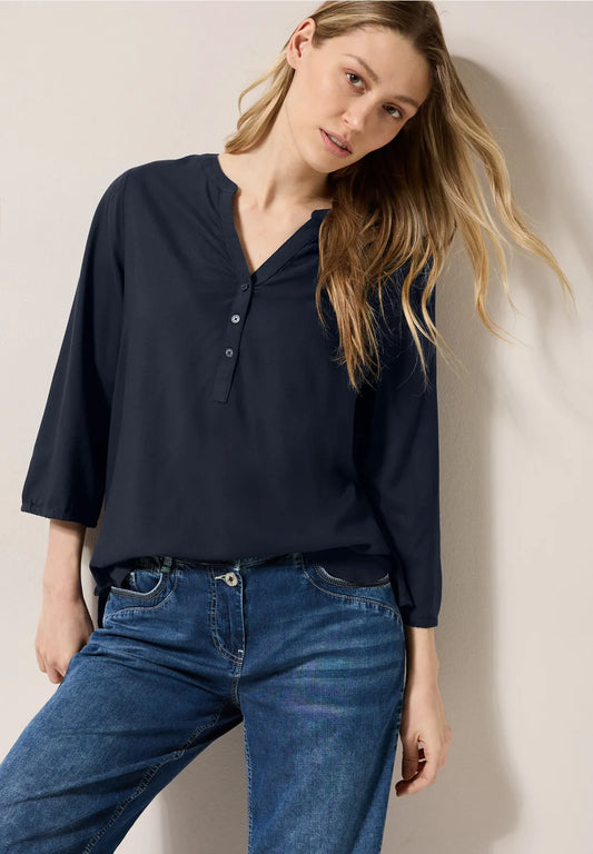 CECIL BLUSA BASICA CUELLO PICO