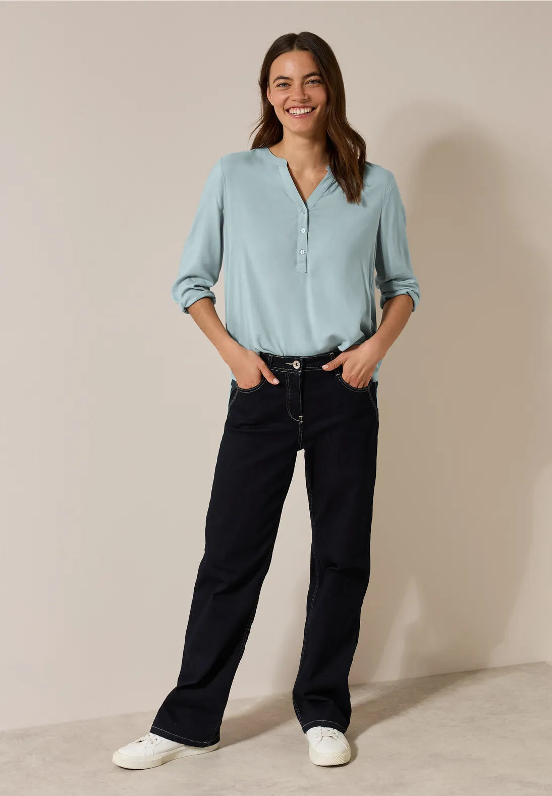 CECIL BLUSA BASICA CUELLO PICO