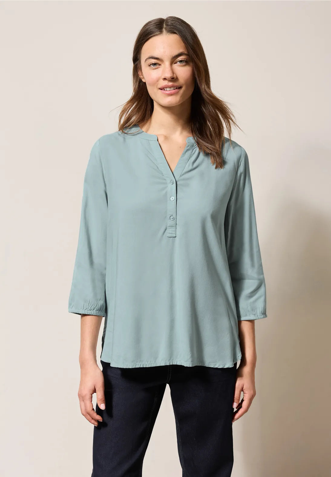 CECIL BLUSA BASICA CUELLO PICO