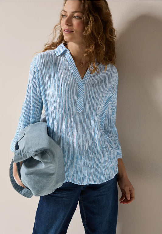 CECIL BLUSA CUELLO PICO ABERTURAS LATERALES