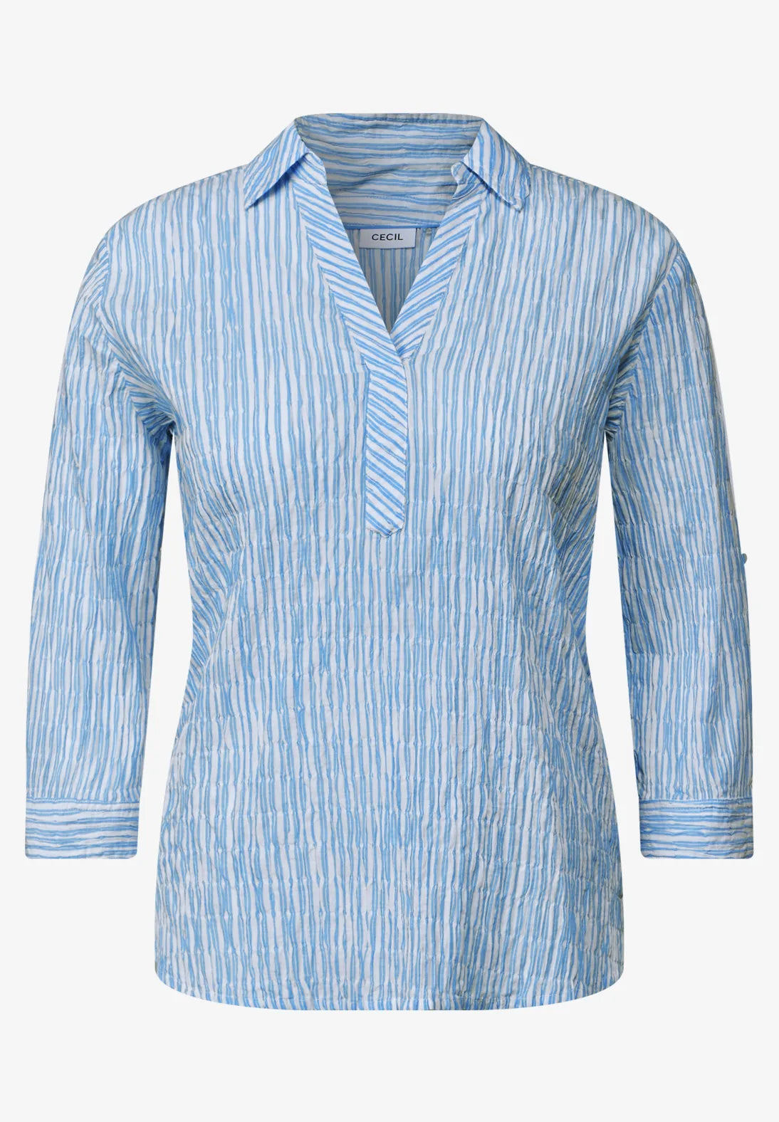 CECIL BLUSA CUELLO PICO ABERTURAS LATERALES
