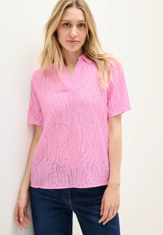 CECIL BLUSA CUELLO CAMISERO MANGA CORTA EXTRALIGERA