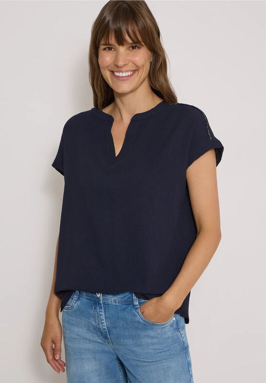 BLUSA ESCOTE EN V DE VISCOSA CECIL