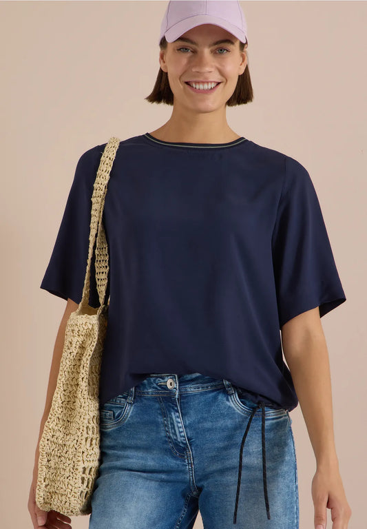 BLUSA CUELLO REDONDO DE VISCOSA CECIL