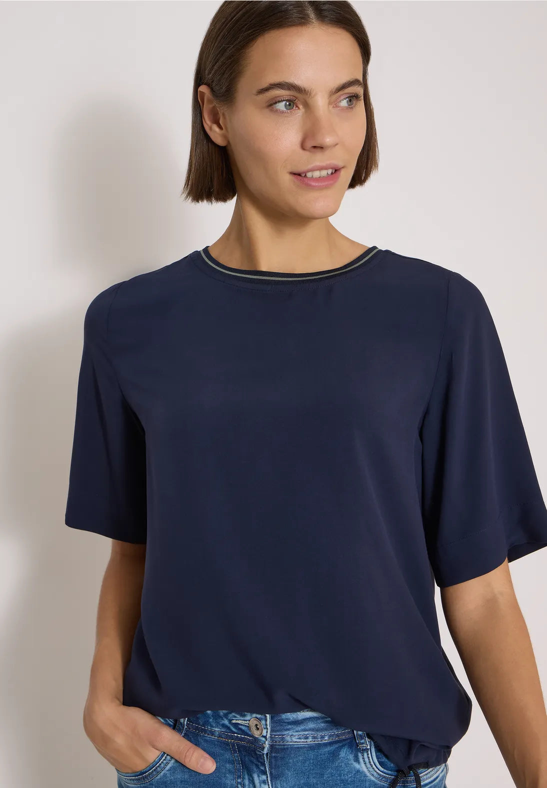 BLUSA CUELLO REDONDO DE VISCOSA CECIL