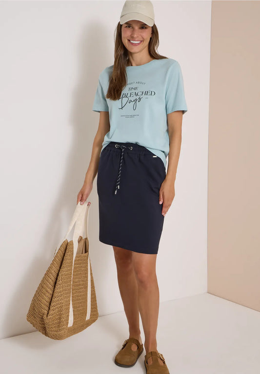 FALDA CINTURA ELASTICA AZUL CECIL