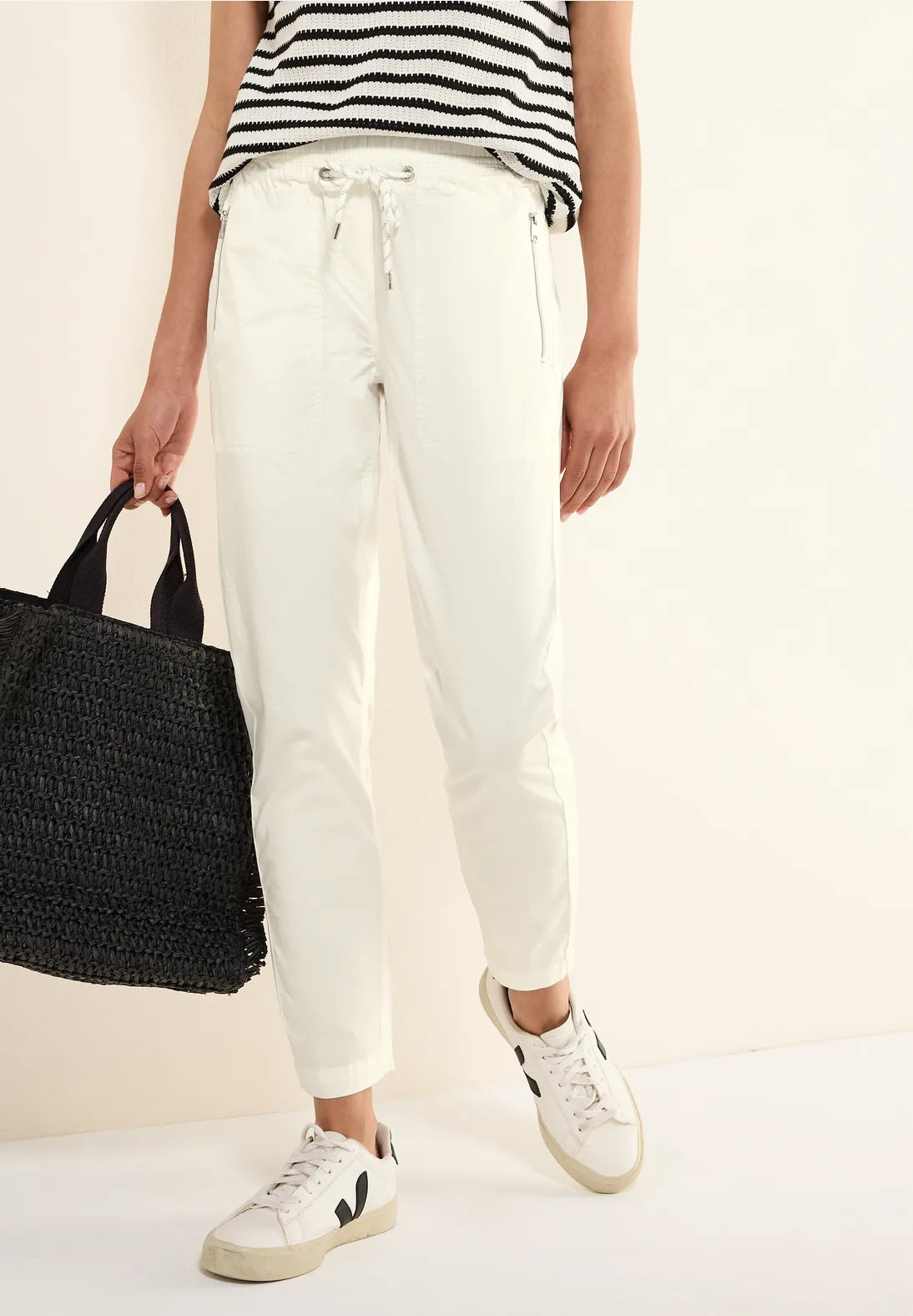 CECIL PANTALON HOLGADO CINTURA MEDIA BLANCO