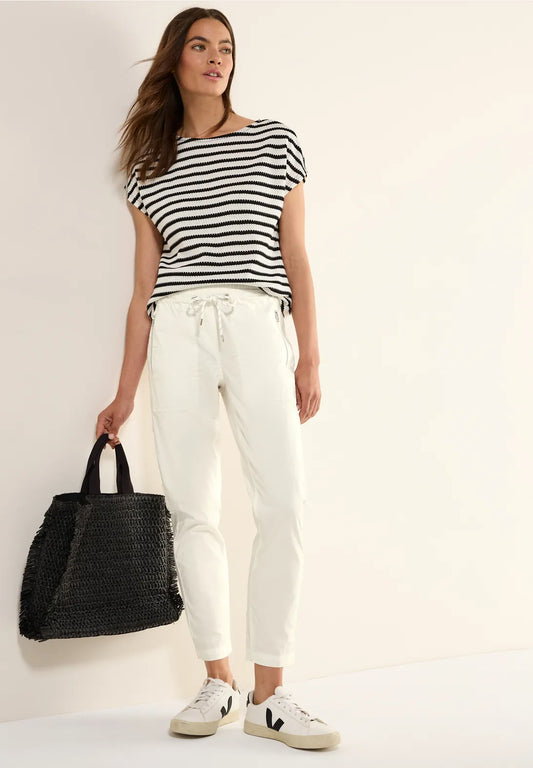 CECIL PANTALON HOLGADO CINTURA MEDIA BLANCO