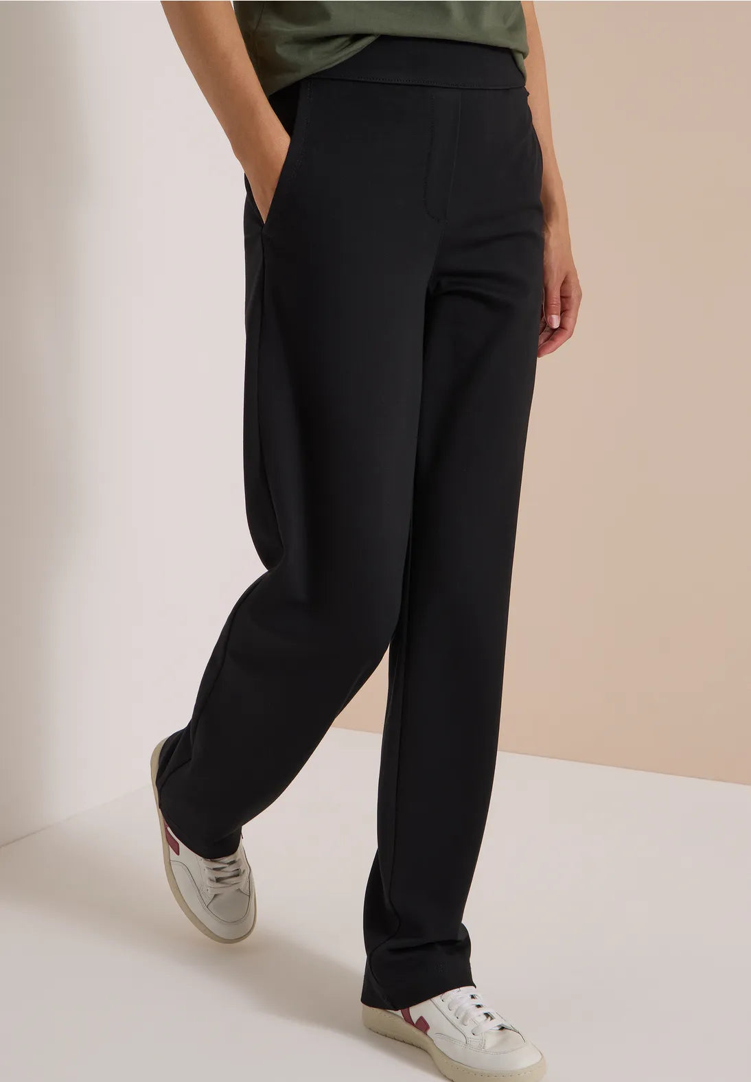 PANTALONES DE PUNTO CINTURA ELASTICA DE VISCOSA CECIL