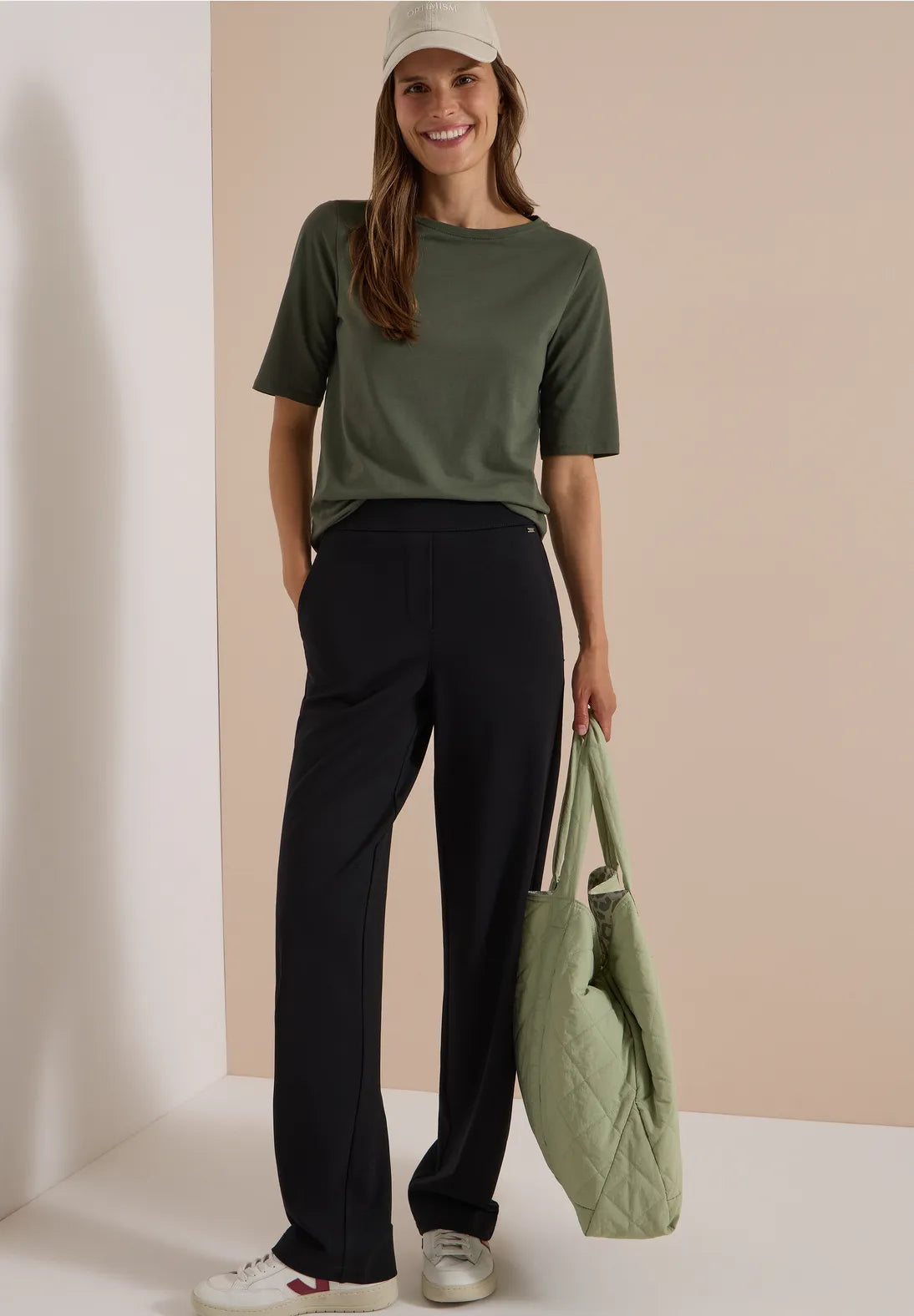 PANTALONES DE PUNTO CINTURA ELASTICA DE VISCOSA CECIL