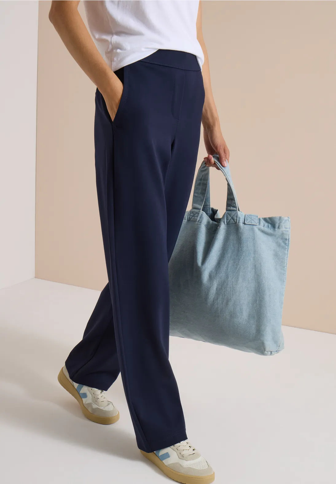 PANTALONES DE PUNTO CINTURA ELASTICA DE VISCOSA CECIL