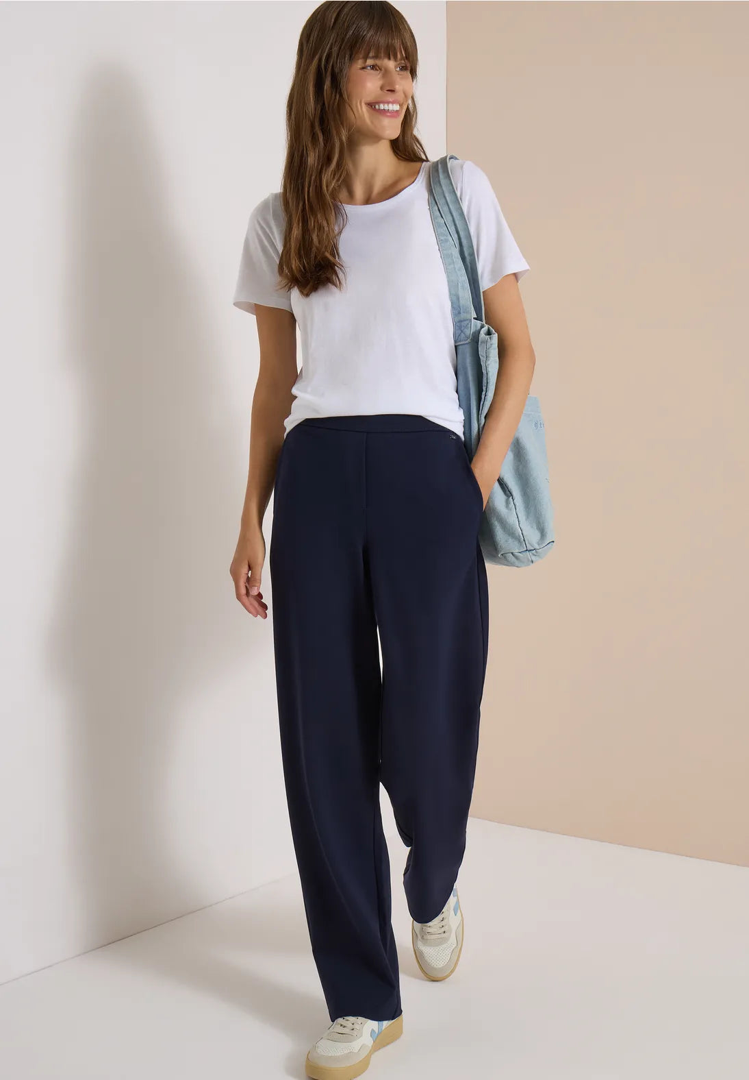 PANTALONES DE PUNTO CINTURA ELASTICA DE VISCOSA CECIL