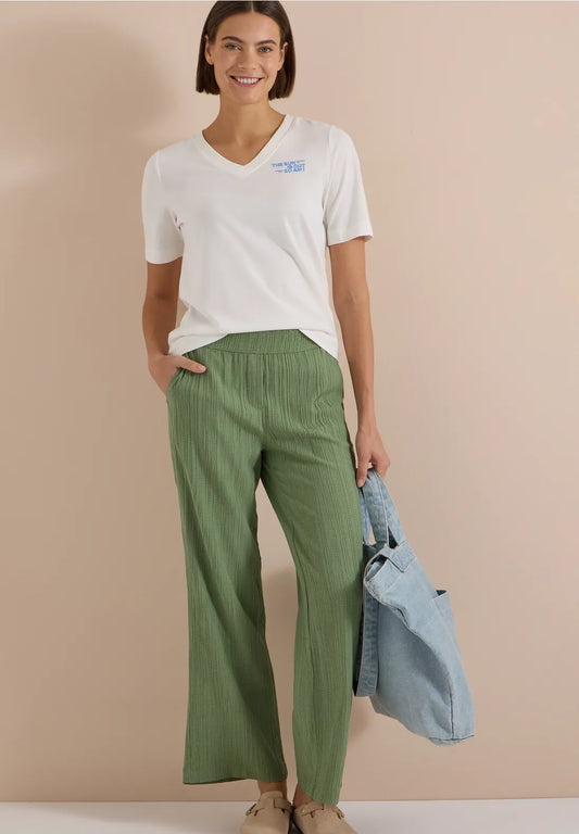 PANTALONES TEXTURIZADOS DE VISCOSA ELASTICOS CECIL