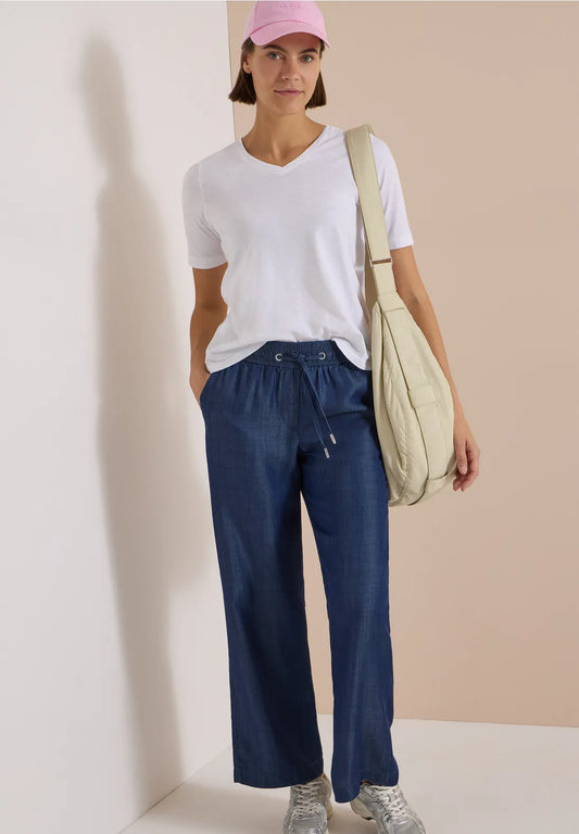 PANTALONES DE LYOCEL PIERNA ANCHA CECIL
