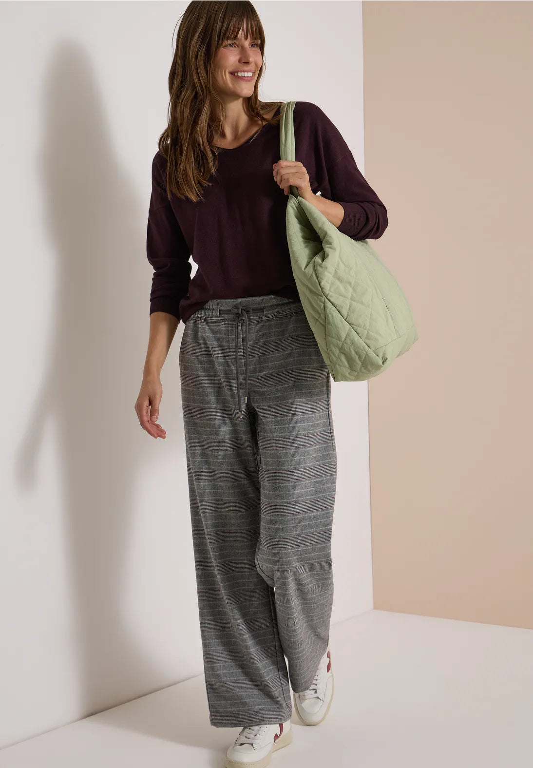 PANTALONES HOLGADOS ESTAMPADO A CUADROS CECIL