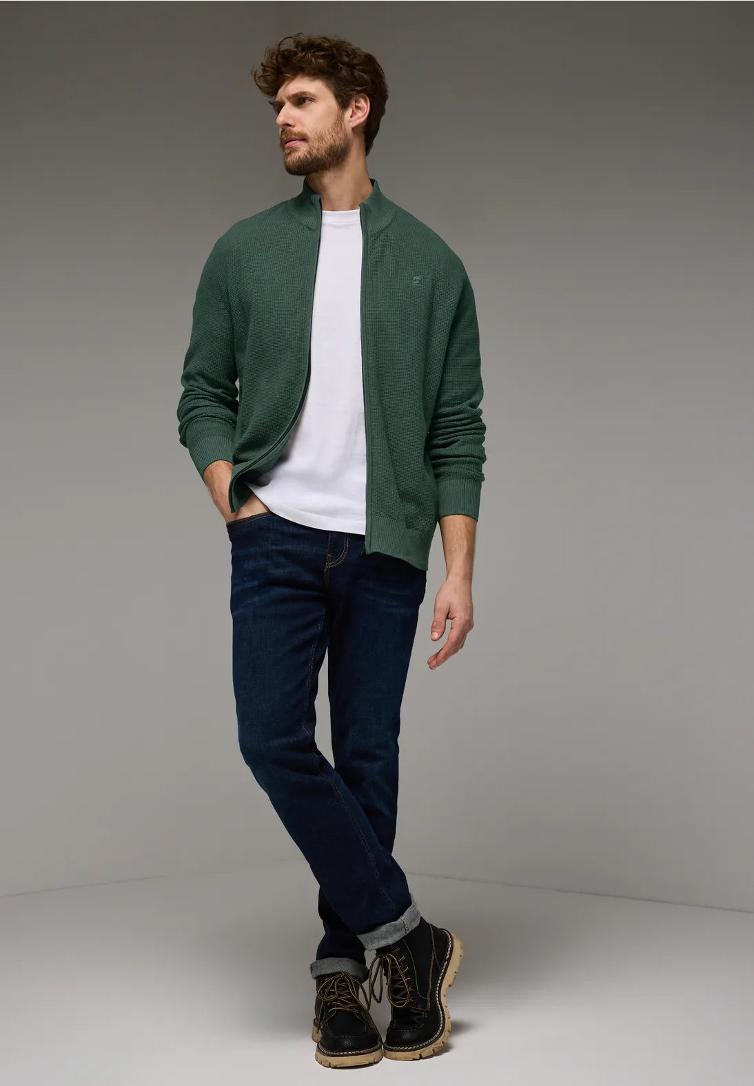 STREET ONE MEN CHAQUETA DE PUNTO VERDE