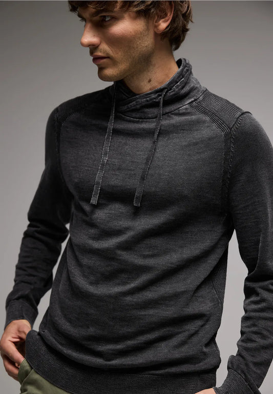 JERSEY GRIS MEDIO CUELLO ASPECTO LAVADO