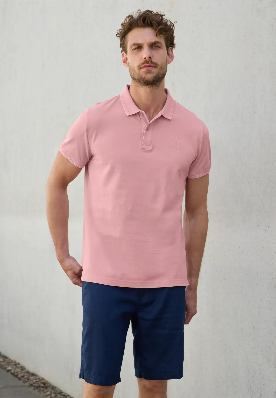 STREET ONE MEN POLO PIQUEE BASICO ROSA