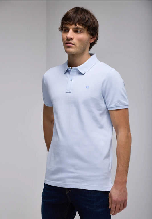 POLO BASICO MANGA CORTA CELESTE