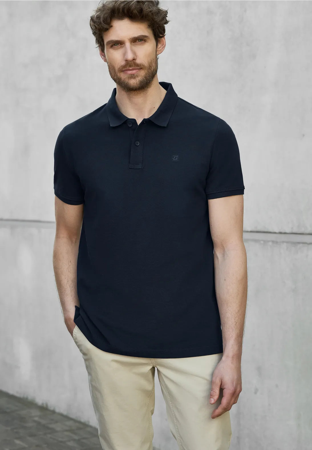 STREET ONE MEN POLO PIQUE DARK BLUE