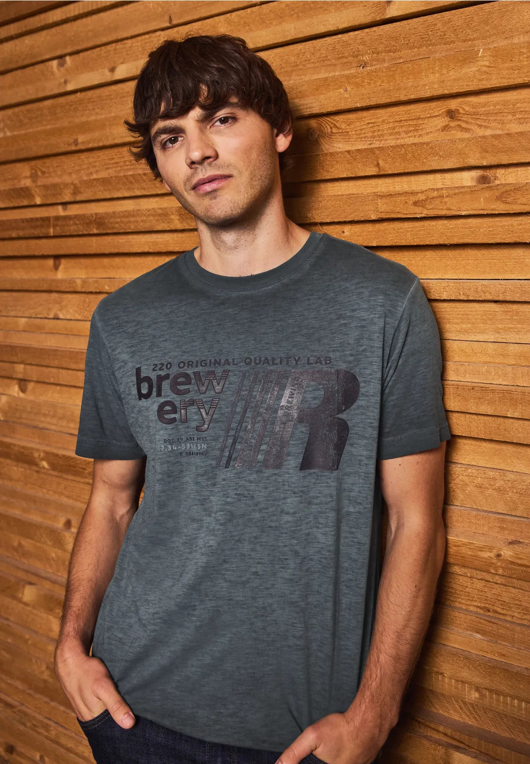 STREET ONE MEN CAMISETA ESTAMPADA AZUL EFECTO LAVADO