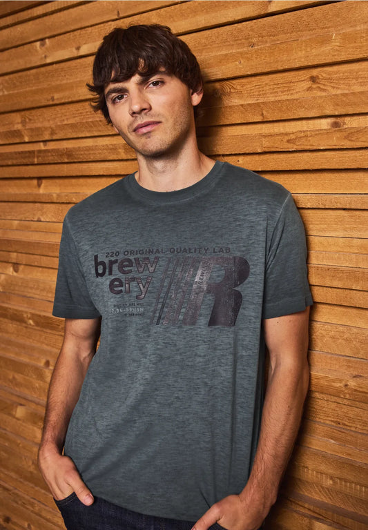 STREET ONE MEN CAMISETA ESTAMPADA AZUL EFECTO LAVADO
