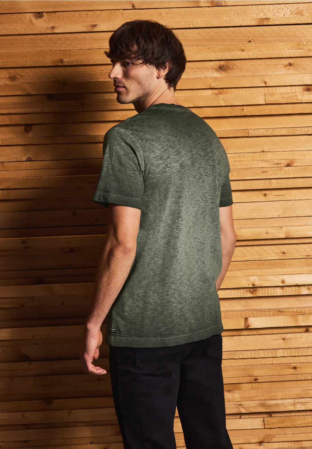 STREET ONE MEN CAMISETA ESTAMPADA VERDE EFECTO LAVADO