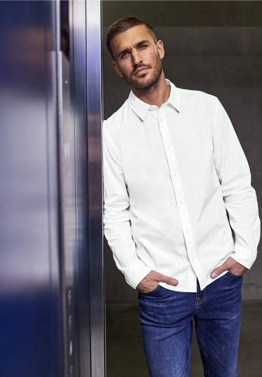 CAMISA POPELINE BLANCA ELASTICA