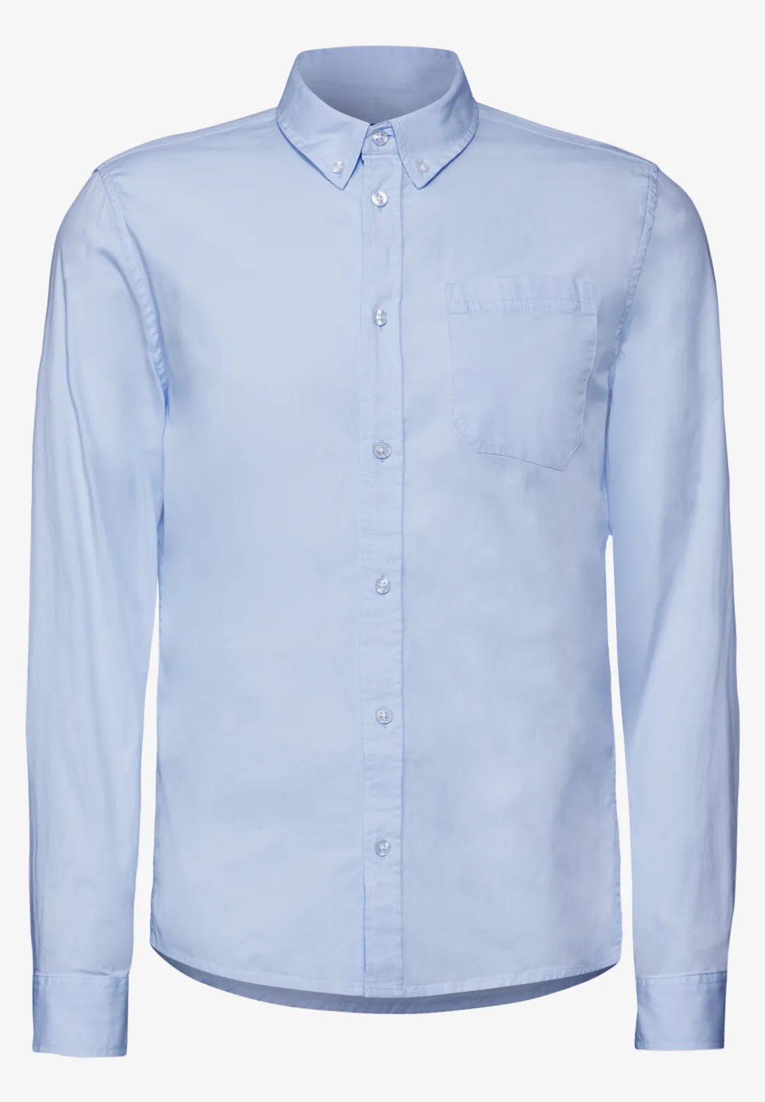 CAMISA DE ALGODON ENTALLADA CON BOLSILLO
