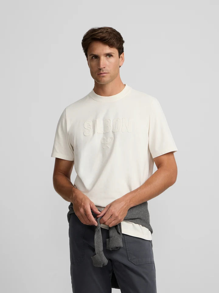 SILBON CAMISETA CREMA LOGO PATH