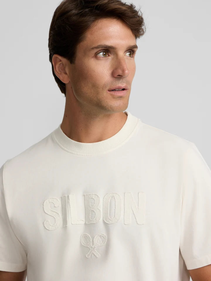 SILBON CAMISETA CREMA LOGO PATH