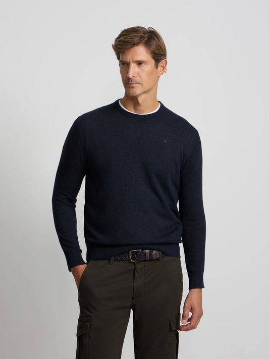 Jersey Silbon azul marino cuello redondo. EspritCalafell