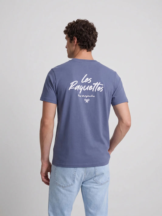 Silbon camiseta azul indigo les Raquettes. EspritCalafell