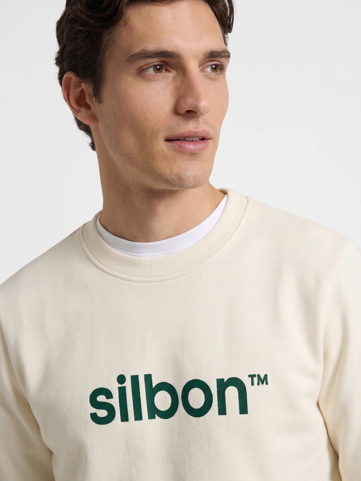 Sudadera crema logo verde. EspritCalafell
