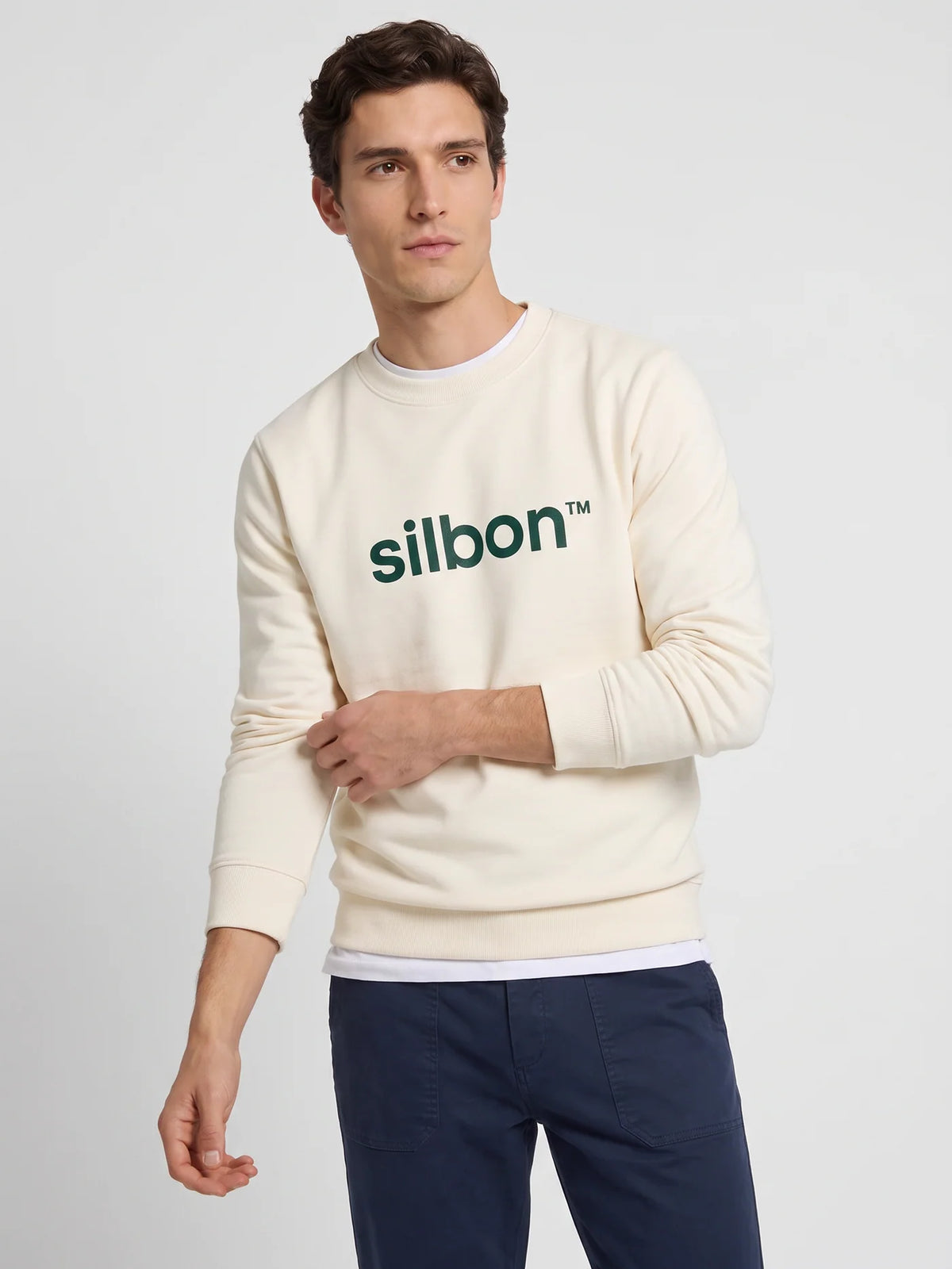 Sudadera crema logo verde. EspritCalafell