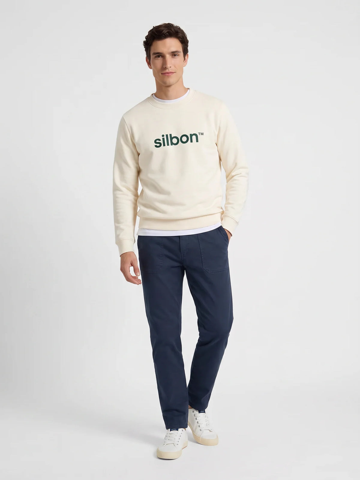 Sudadera crema logo verde. EspritCalafell