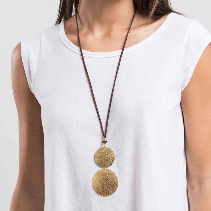 COLLAR DE HILO AJUSTABLE DE 2 DISCOS