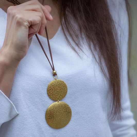 COLLAR DE HILO AJUSTABLE DE 2 DISCOS