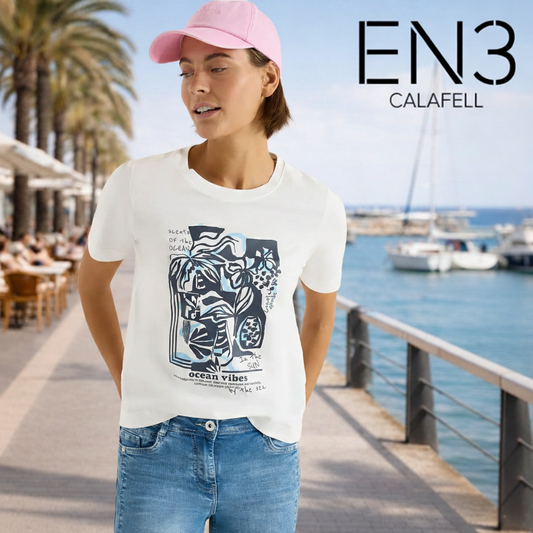 CECIL CAMISETA BLANCA CON PRINT